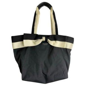 kate spade shopping large cream black nylon tote